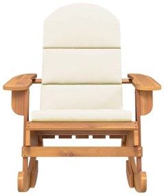 Καρέκλα Κουνιστή Adirondack με Μαξιλάρια από Μασίφ Ξύλο Ακακίας - Καφέ
