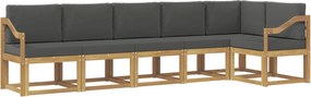 vidaXL Σειρά Καναπέ Εξωτερικού 6 pcs Άσπρο και Ανθρακί Πολυεστέρας