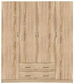 Ντουλάπα AZALEA Τετράφυλλη με 2 Συρτάρια Sonama 200x55.5x180Υ εκ. 200x55.5x180 εκ.
