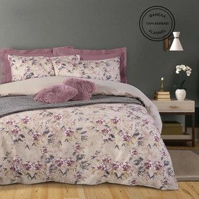 Σεντόνια Happy Flannel 9527 (Σετ 3τμχ) Beige-Pink Das Home Μονό 170x260cm 100% Βαμβακερή Φανέλα