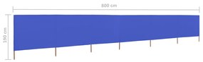 vidaXL Προστατευτικό Αέρα με 6 Πάνελ Αζούρ Μπλε 800x160 εκ. Υφασμάτινο