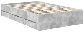 vidaXL Σκελετός Κρεβατιού Σκυρόδεμα Γκρι 120 x 200 cm Μηχανήματος Ξύλο