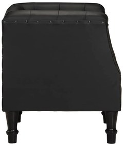 vidaXL Πολυθρόνα Μαύρη από Γνήσιο Δέρμα