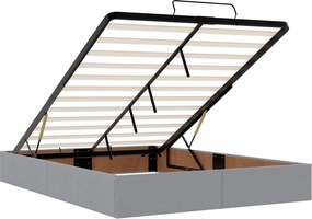 vidaXL Κρεβάτι Ottoman με στρώμα Ανοιχτό γκρι 140 x 190 cm Ύφασμα