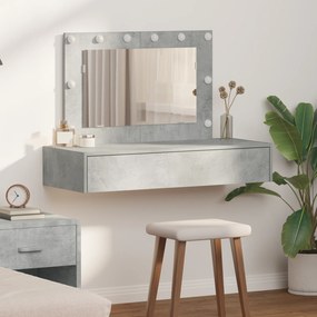vidaXL Επιτοίχιο Dressing Table με LED Φώτα σε Concrete Grey