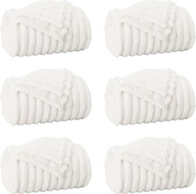 vidaXL Ριχτάρια 6 pcs Λευκό 240 x 220 cm Μαλλί