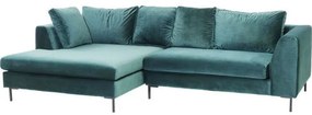 Καναπές Γωνία Gianna Velvet Αριστερός Πράσινος 290x160x68εκ - Πράσινο