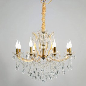 Φωτιστικό Οροφής 5244-8/Φ 82x75cm 8xΕ14 Bronze Inlight Crystal, Metal