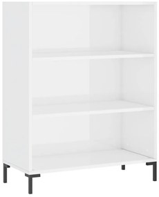 vidaXL Βιβλιοθήκη Γυαλιστερό Λευκό 69,5x32,5x90 εκ. Επεξεργασμένο Ξύλο