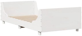 vidaXL Σκελετός Κρεβατιού Χωρίς Στρώμα Λευκό 100x200 εκ. Μασίφ Πεύκο