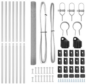 vidaXL Welded Wire Fence με 7 Πόλους 1.6x10 μ Γαλβανισμένος Χάλυβας