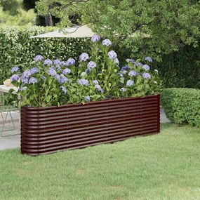 vidaXL Ζαρντινιέρα Καφέ 260x40x68 εκ. Γαλβανισμένος χάλυβας
