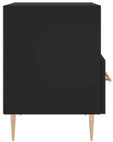 Κομοδίνο Μαύρο 40 x 35 x 47,5 εκ. από Επεξεργασμένο Ξύλο - Μαύρο
