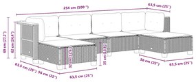 Σετ Καναπέ Κήπου 6 τεμ. Μπεζ Συνθετικό Ρατάν με Μαξιλάρια - Μπεζ