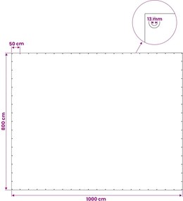 vidaXL Μουσαμάς με Ύφανση Leno Λευκός 8x10 μ. 140 γρ./μ²