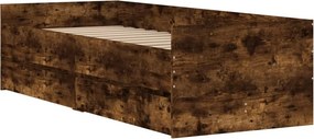 vidaXL Πλαίσιο Κρεβατιού Με Συρτάρια Δρυς 75x190 εκ Small Single