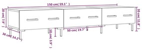 Έπιπλο Τηλεόρασης Καπνιστή Δρυς 150x36x30 εκ. Επεξ. Ξύλο - Καφέ