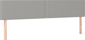 vidaXL Κρεβάτι Boxspring με Στρώμα Ανοιχτό Γκρι 200x200 εκ. Υφασμάτινο
