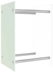 vidaXL Ράφι Καυσόξυλων Λευκό 40 x 35 x 60 εκ. Γυάλινο