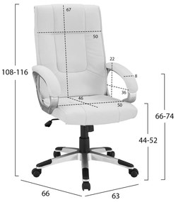 ΚΑΡΕΚΛΑ ΓΡΑΦΕΙΟΥ CHANDER HM1092.02 ΛΕΥΚΗ 63x66x116 εκ. - HM1092.02