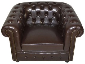 Πολυθρόνα T.Chesterfield Hm3011.01 Σκούρο Καφέ 110x90x73 cm Τεχνόδερμα