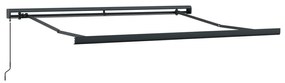 vidaXL Χειροκίνητη Ανασυρόμενη Τέντα Μαύρη 350x250 cm