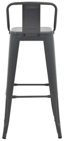 Σκαμπό μπαρ με πλάτη Utopia pakoworld μέταλλο σε ανθρακί απόχρωση 42x42x97εκ