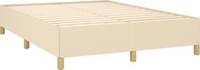 vidaXL Κρεβάτι Boxspring με Στρώμα Κρεμ 140x190 εκ. Υφασμάτινο