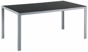 Τραπέζι εξωτερικού χώρου Berwyn 1969, Επεξεργασμένο γυαλί, 71x91cm, 30 kg, Ασημί, Μαύρο, Μέταλλο | Epipla1.gr