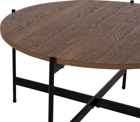 ΤΡΑΠΕΖΙ ΣΑΛΟΝΙΟΥ HM9588.04 MDF ΚΑΡΥΔΙ-ΜΑΥΡΗ ΜΕΤΑΛΛΙΚΗ ΒΑΣΗ Φ80x45Υεκ.