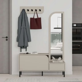 Megapap Έπιπλο Εισόδου Mila Με Κρεμάστρα Sandstone120x37x171,6εκ.