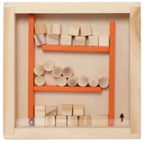 Ξύλινο Παιχνίδι Λαβύρινθος με διαστάσεις 1x9x9cm - Πορτοκαλί