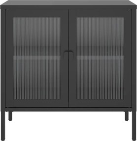 vidaXL Ντουλάπι Μαύρο 70 x 35 x 70 εκ. από Γυαλί και Ατσάλι