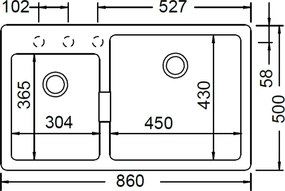 Schock Mono 15290 Polaris - Νεροχύτης Κουζίνας Γρανίτη 86x50