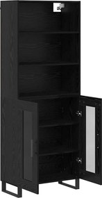 vidaXL Highboard 2 pcs Μαύρη Οξυά Επεξεργασμένο ξύλο