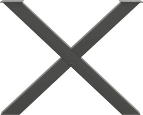 vidaXL Πόδια Τραπεζαρίας σε Σχήμα Χ 3 τεμ. Ανθρακί 90x(72-73) εκ. Ατσάλι