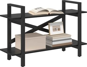 vidaXL Ράφι Βιβλίων Μαύρη Οξυά 100 x 33,5 x 64 εκ Επεξεργασμένο ξύλο