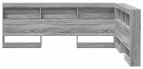 vidaXL Κεφαλάρι Αποθήκης με ράφι Γκρι sonoma 140 cm Επεξεργασμένο ξύλο