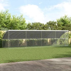 vidaXL Κλουβί για κότες 4 pcs Ασημί 800 x 200 x 200 εκ.