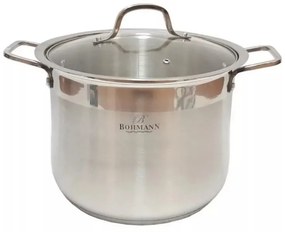 Βαθιά κατσαρόλα Bohmann BH 2823, 28 cm, 15 l, Γυάλινο καπάκι, Επαγωγή, Inox