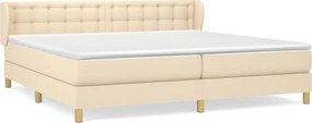 vidaXL Κρεβάτι Boxspring με Στρώμα Κρεμ 200x200 εκ. Υφασμάτινο