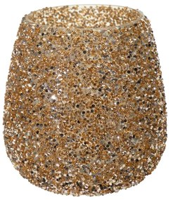 Κηροπήγιο Γυάλινο 9,5x9εκ. Strass Gold Art Et Lumiere 30540