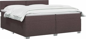vidaXL Κρεβάτι Box Spring με Στρώμα και LED Σκούρο Καφέ 200 x 200 cm