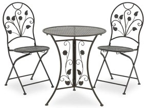 Intrahome Τραπεζαρία Abriel Intrahome σετ 3τεμ μέταλλο ανθρακί antique | SKU: INTRAPA-248111112