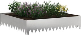 vidaXL Περίγραμμα γκαζόν 4 τμχ. 100 x 100 x 20 cm Ατσάλι Ασημί
