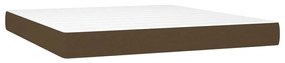 vidaXL Κρεβάτι Boxspring με Στρώμα &amp; LED Σκ.Καφέ 180x200εκ. Υφασμάτινο