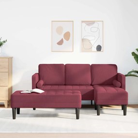 vidaXL Σετ Καναπέ με μαξιλάρι 2 pcs Κόκκινο Πολυεστέρας