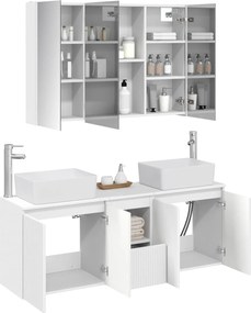 vidaXL Σετ Ντουλαπιών Μπάνιου 4 pcs Λευκό Επεξεργασμένο Ξύλο