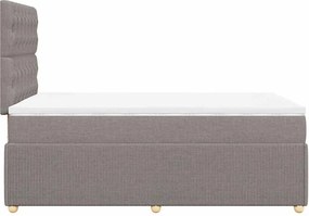 vidaXL Κρεβάτι Boxspring με Στρώμα Taupe 120x190 εκ. Υφασμάτινο