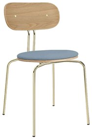 Καρέκλα Τραπεζαρίας Curious Brass 5916-1C719-14 44,5x48x77,5cm Oak-Light Blue Umage Steel,Polywood
